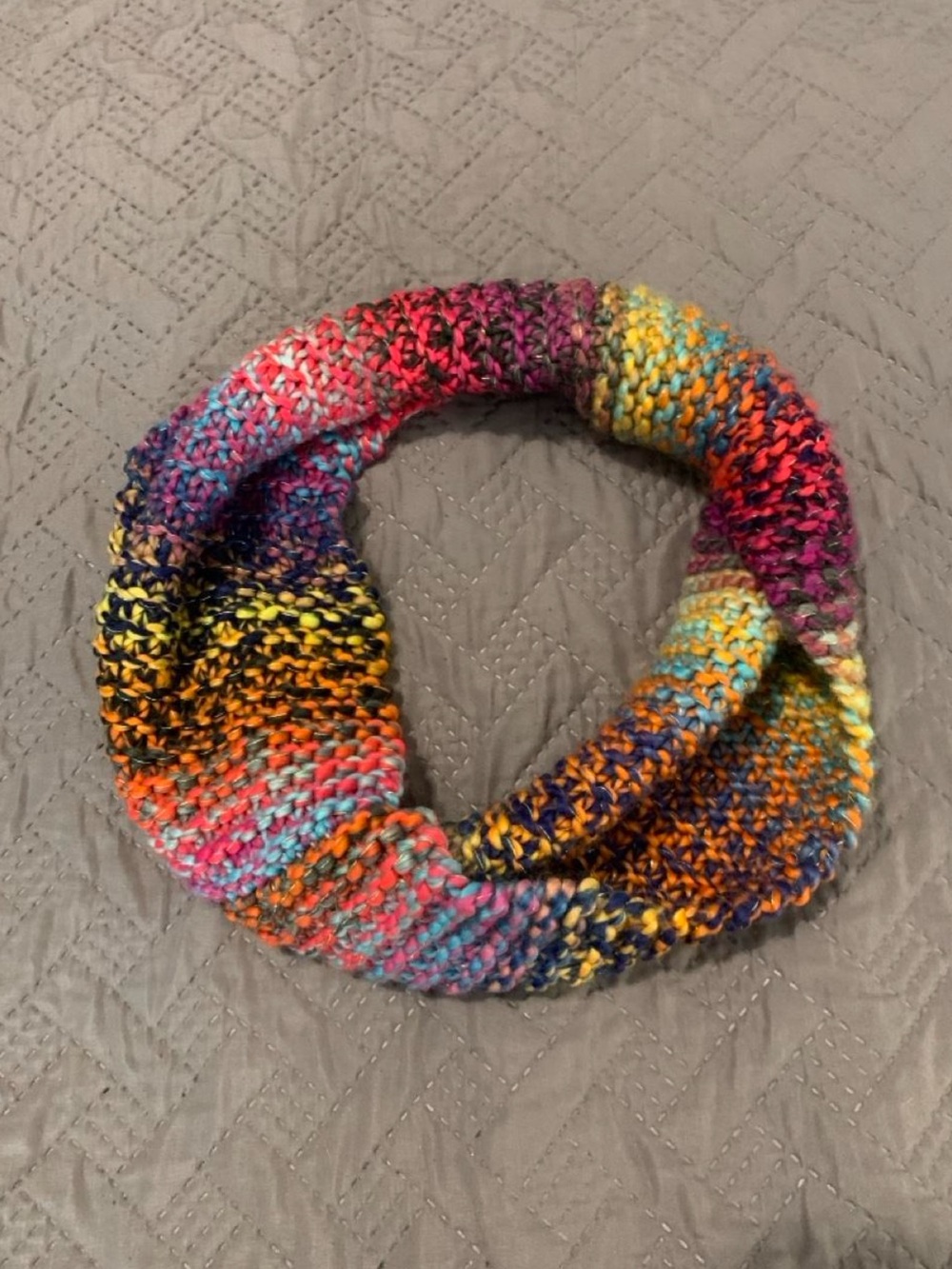 Knit Multicolor Infinity Scarf for Women